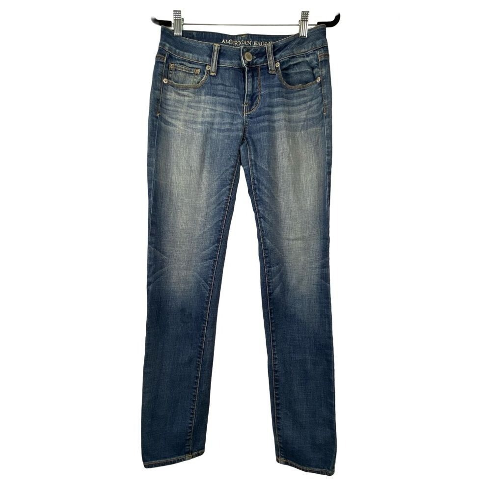 American Eagle Womens Skinny Ankle‎ Jeans Size 2 Medium Wash Super Stretch